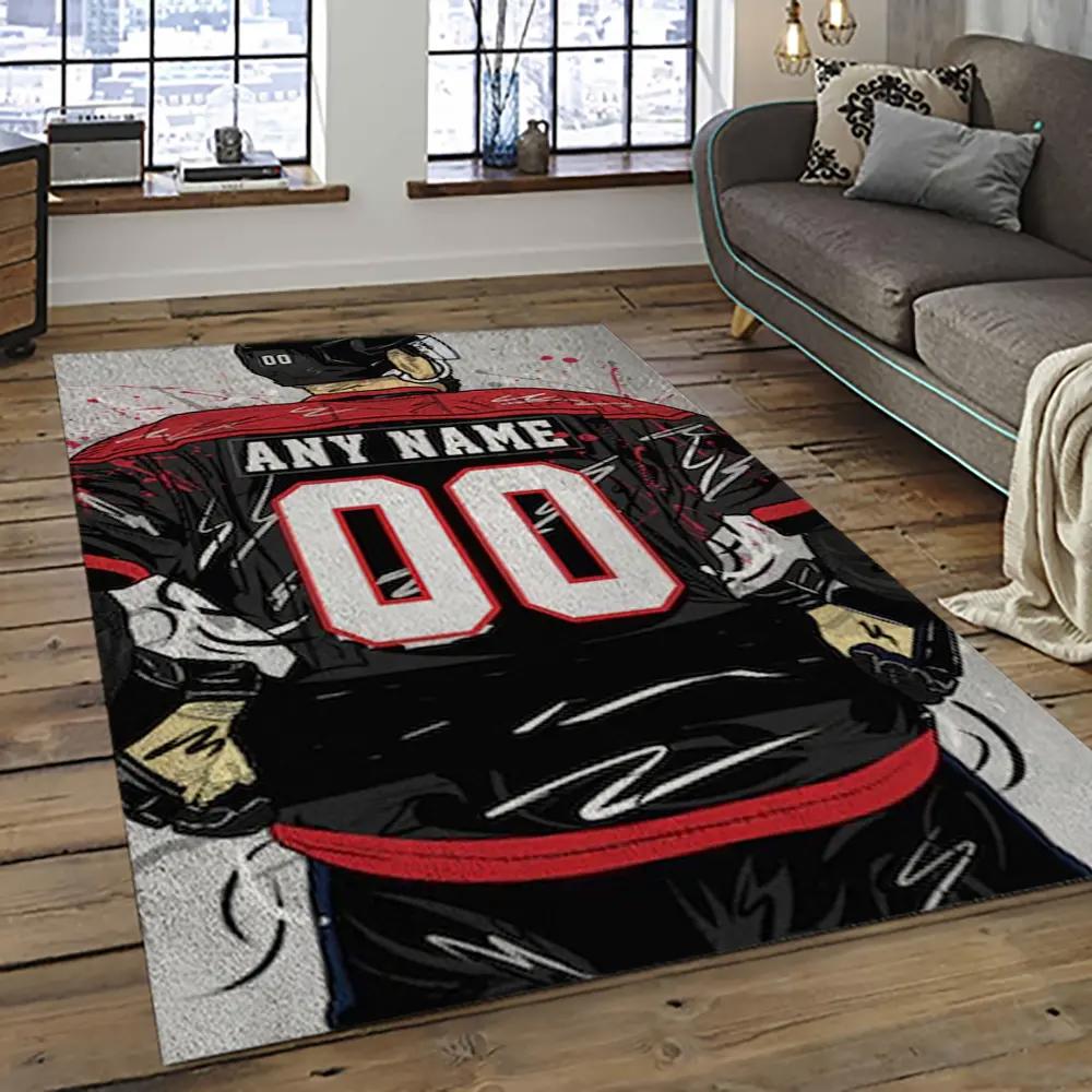 Nhl ottawa senators hockey team logo sport carpet rectangle area rug for living room os09 Rectangle Rug