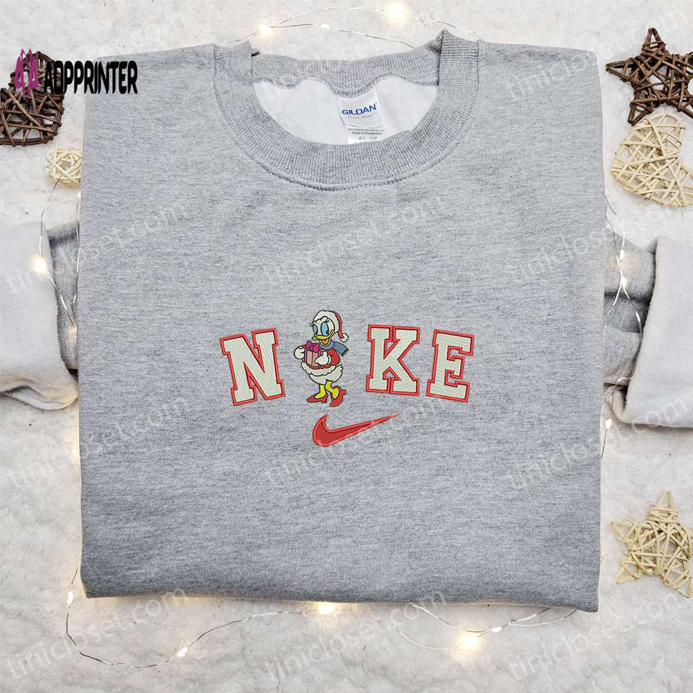 Nike christmas x daisy duck embroidered sweatshirt – festive disney shirt – best christmas gift ideas Embroidered Shirt