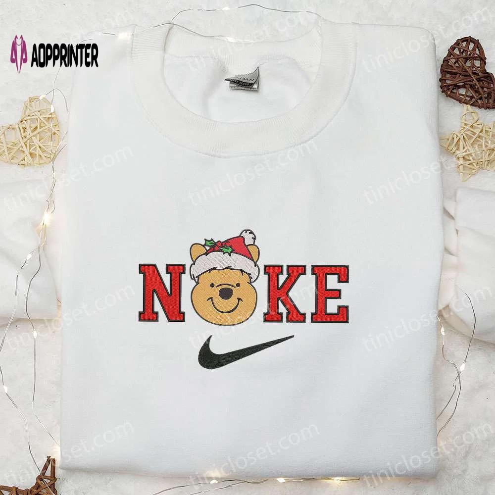 Nike christmas x winnie the pooh embroidered sweatshirt: disney characters shirt perfect christmas gift Embroidered Shirt