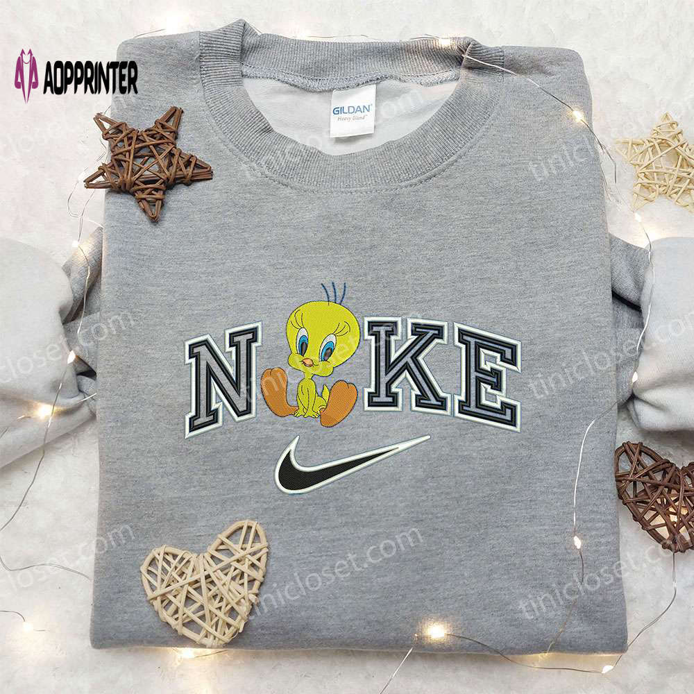 Nike inspired embroidered hoodie & shirt: tweety x looney tunes limited edition Embroidered Shirt