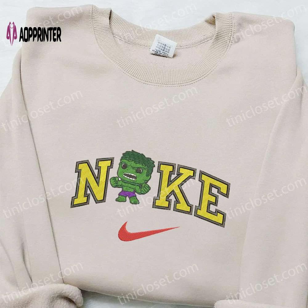 Nike x chibi hulk embroidered shirt: marvel comics t-shirt perfect family gift Embroidered Shirt