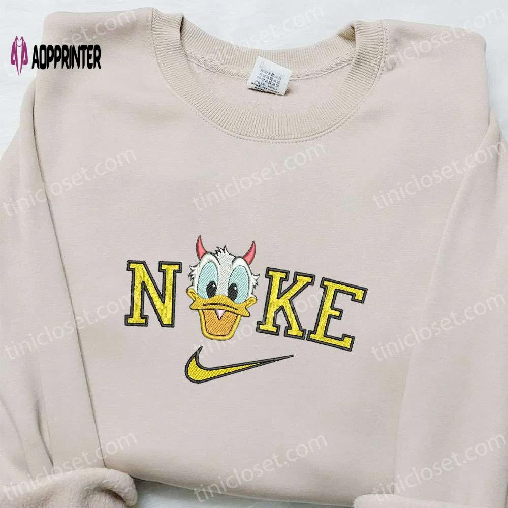 Nike x devil donald duck embroidered sweatshirt disney halloween hoodie & shirt Embroidered Shirt