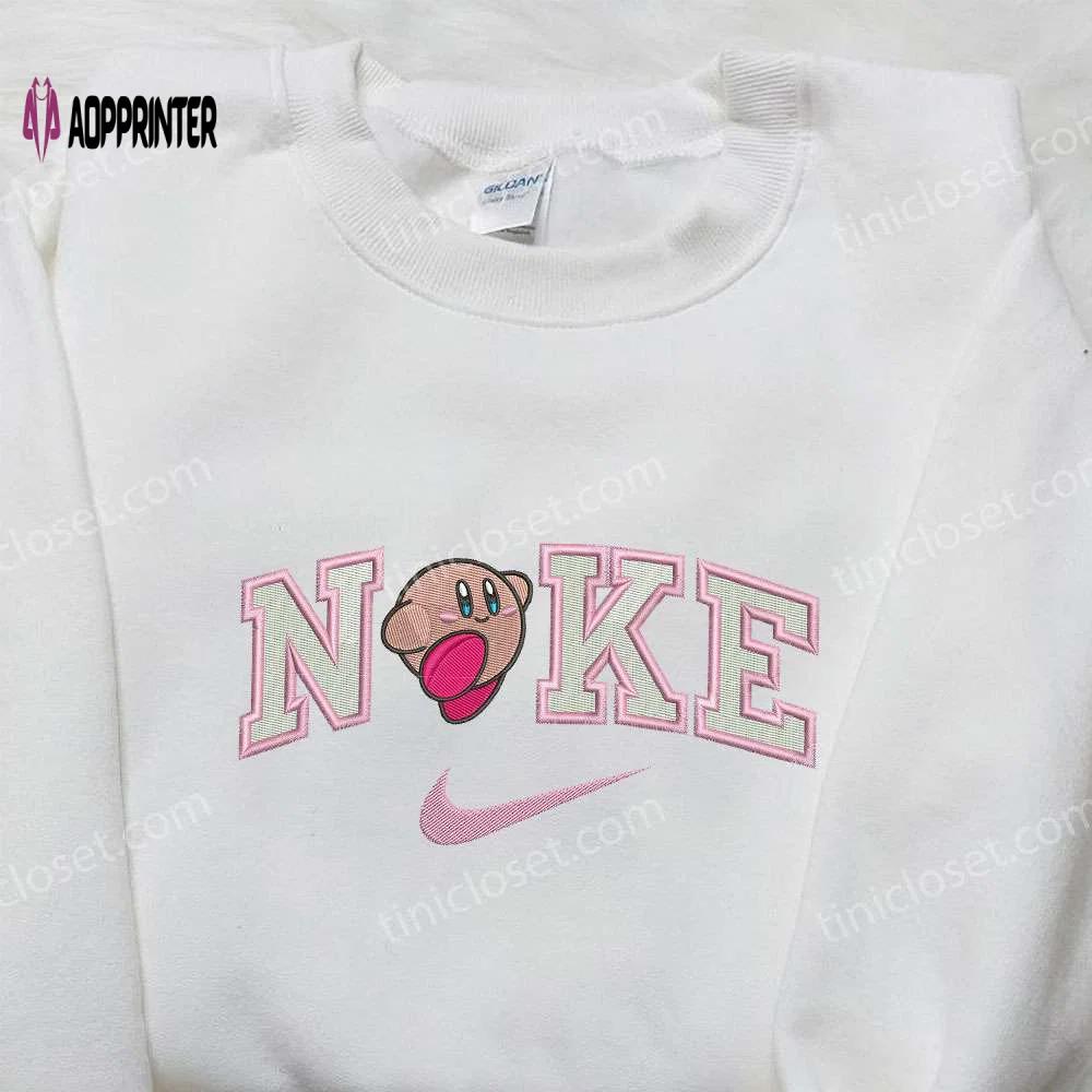 Nike x kirby embroidered shirt – unique nike inspired gift for family Embroidered Shirt
