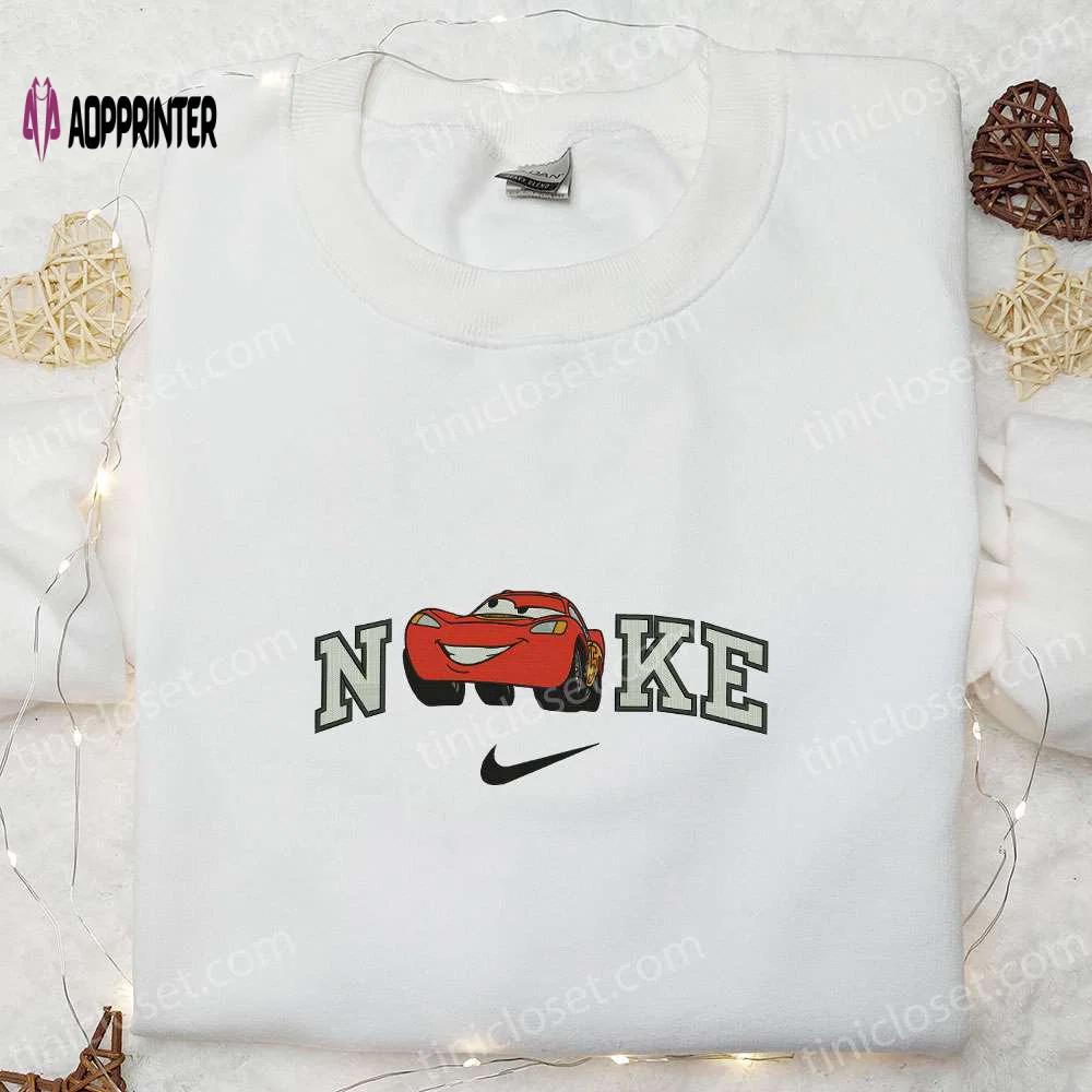 Nike x lightning mcqueen embroidered shirt: disney characters sweatshirt & inspired hoodie Embroidered Shirt
