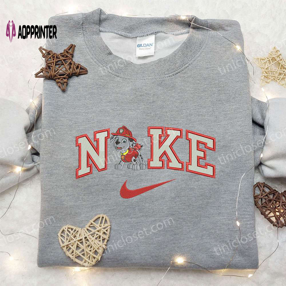 Nike x marshall and paw patrol embroidered sweatshirts: trendy nike-inspired shirts for kids Embroidered Shirt