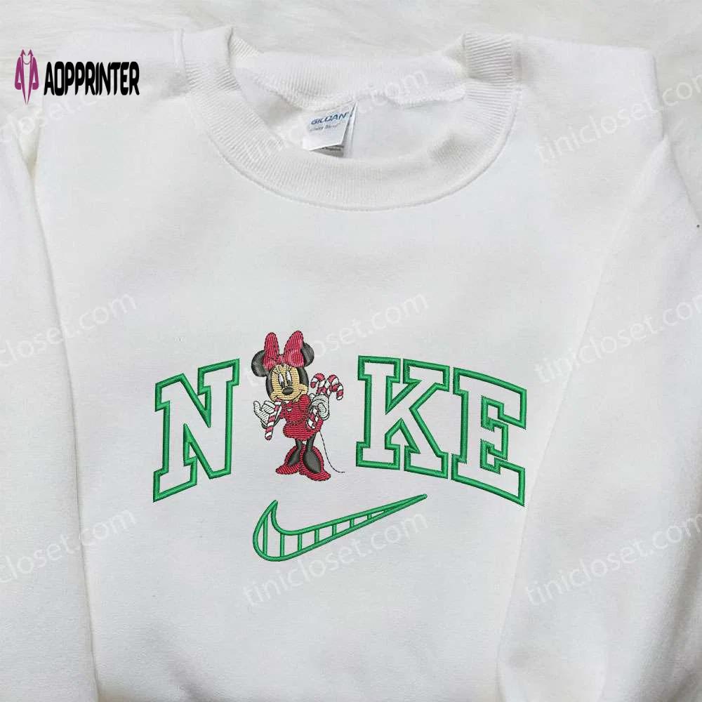 Nike x minnie xmas embroidered shirt: walt disney s best christmas shirt Embroidered Shirt