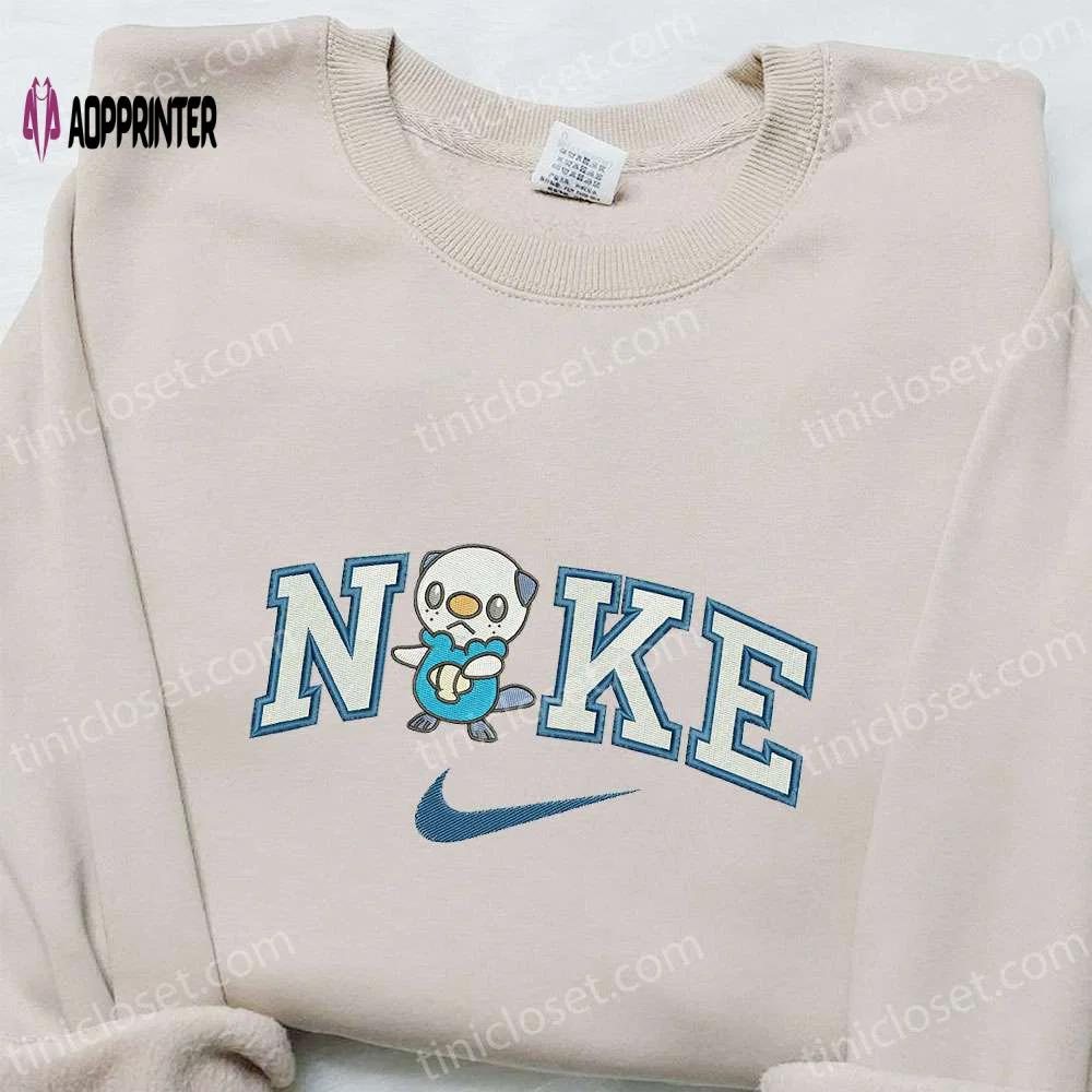 Nike x oshawott embroidered hoodie pokemon sweatshirt & t-shirt: stylish nike-inspired apparel Embroidered Shirt