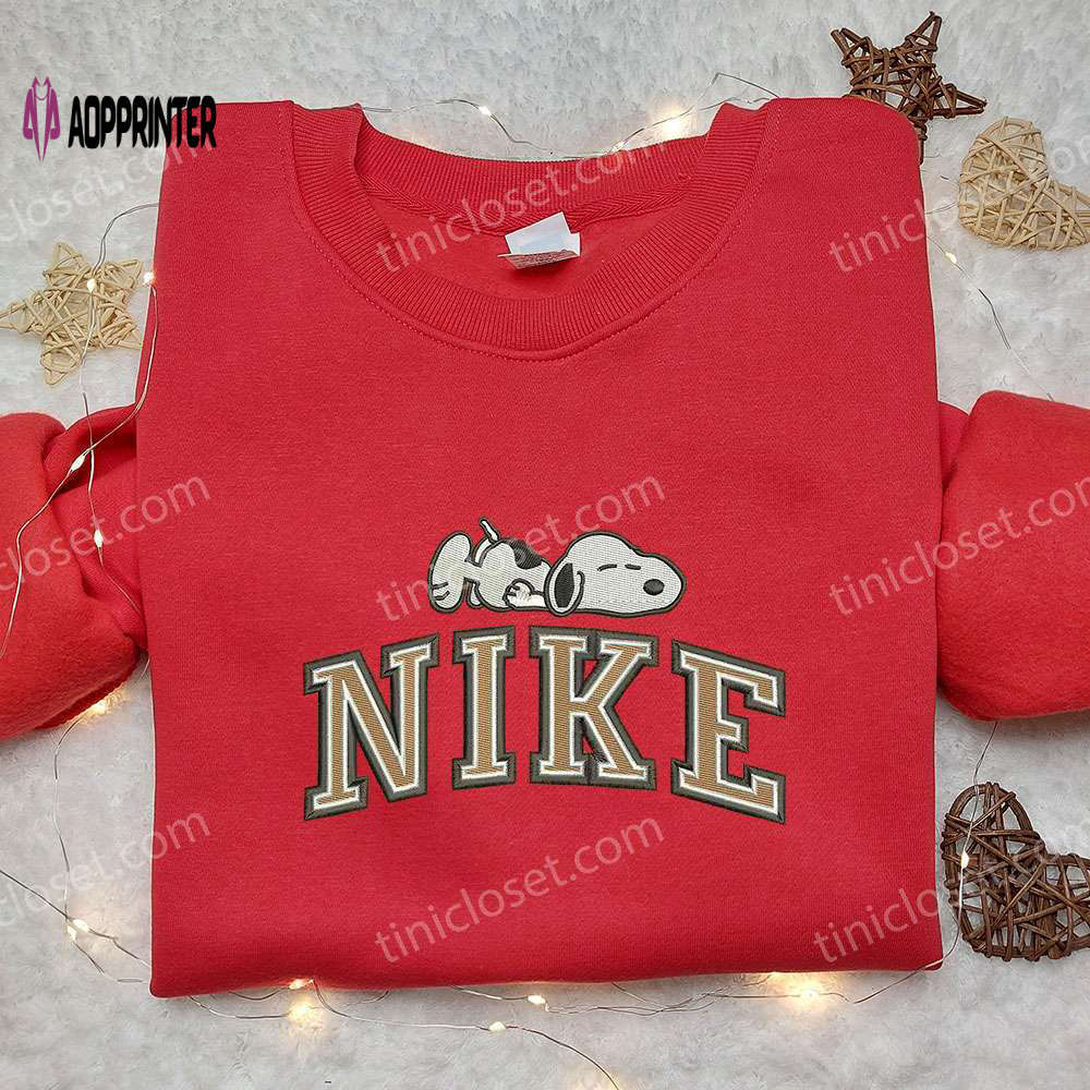 Nike x snoopy sleep embroidered sweatshirt: peanuts cartoon inspired shirt Embroidered Shirt