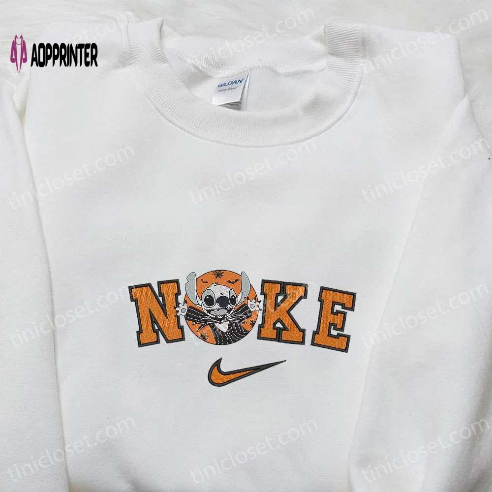 Nike x stitch jack skellington embroidered shirt: cool halloween inspired tee Embroidered Shirt