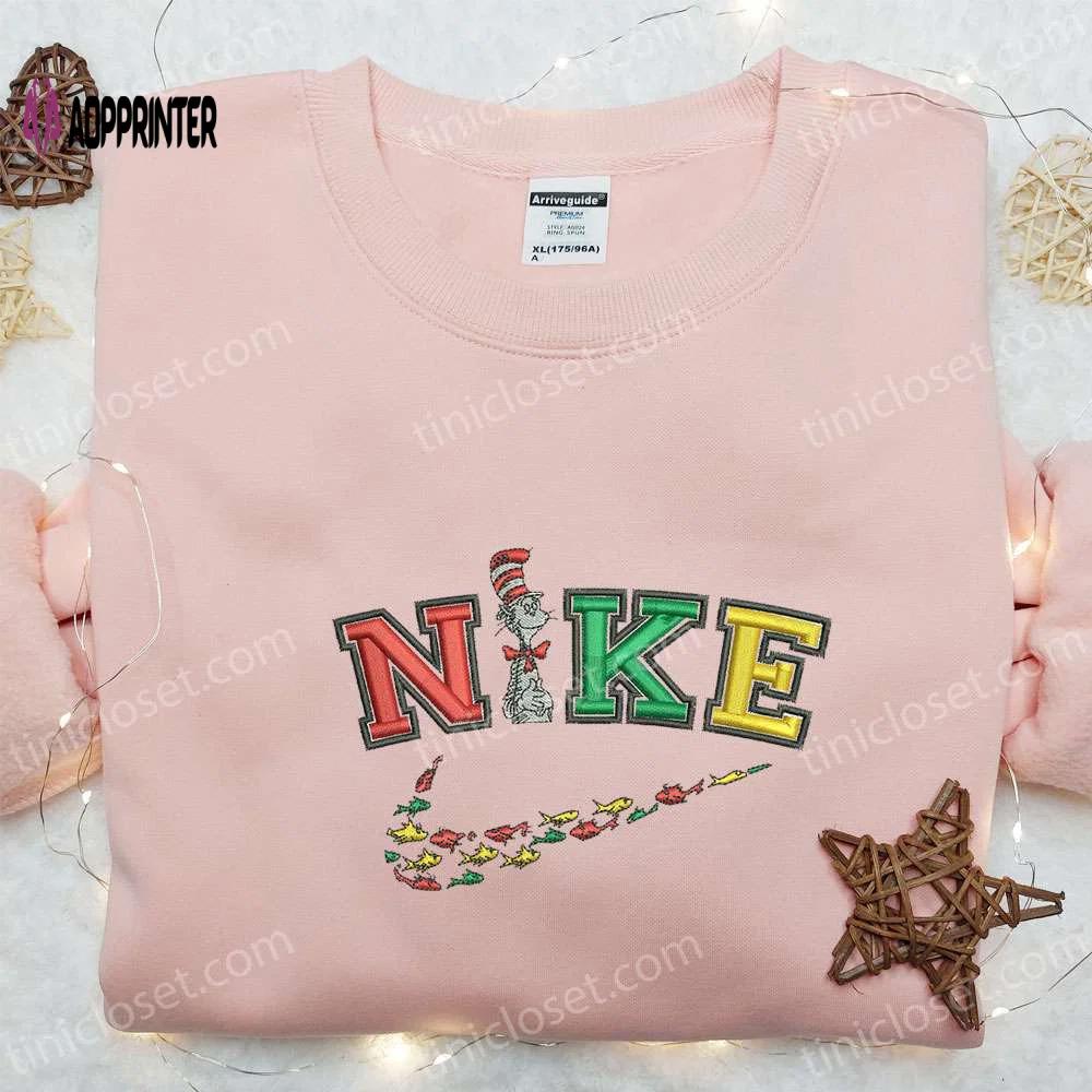 Nike x the cat in the hat embroidered shirt & cartoon hoodie – custom nike t-shirt Embroidered Shirt