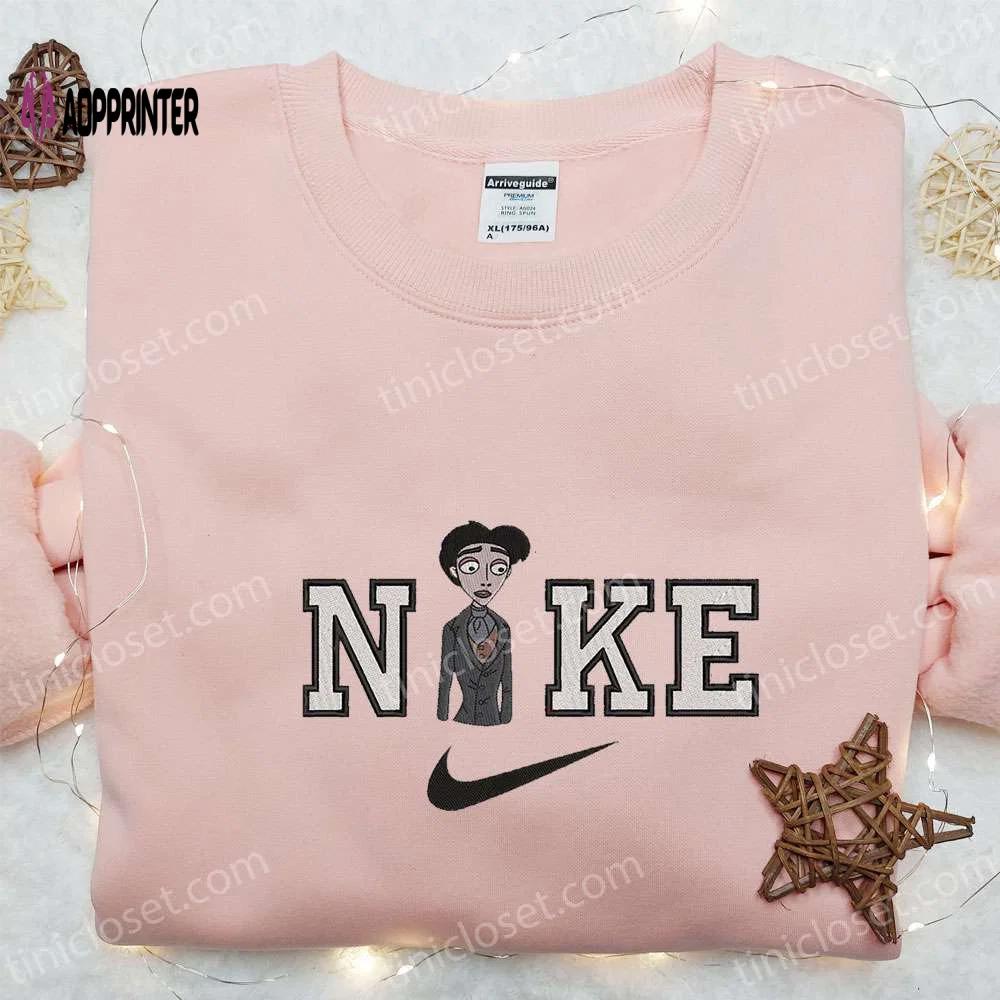 Nike x victor van dort embroidered sweatshirt: corpse bride horror movie shirt best halloween gift Embroidered Shirt