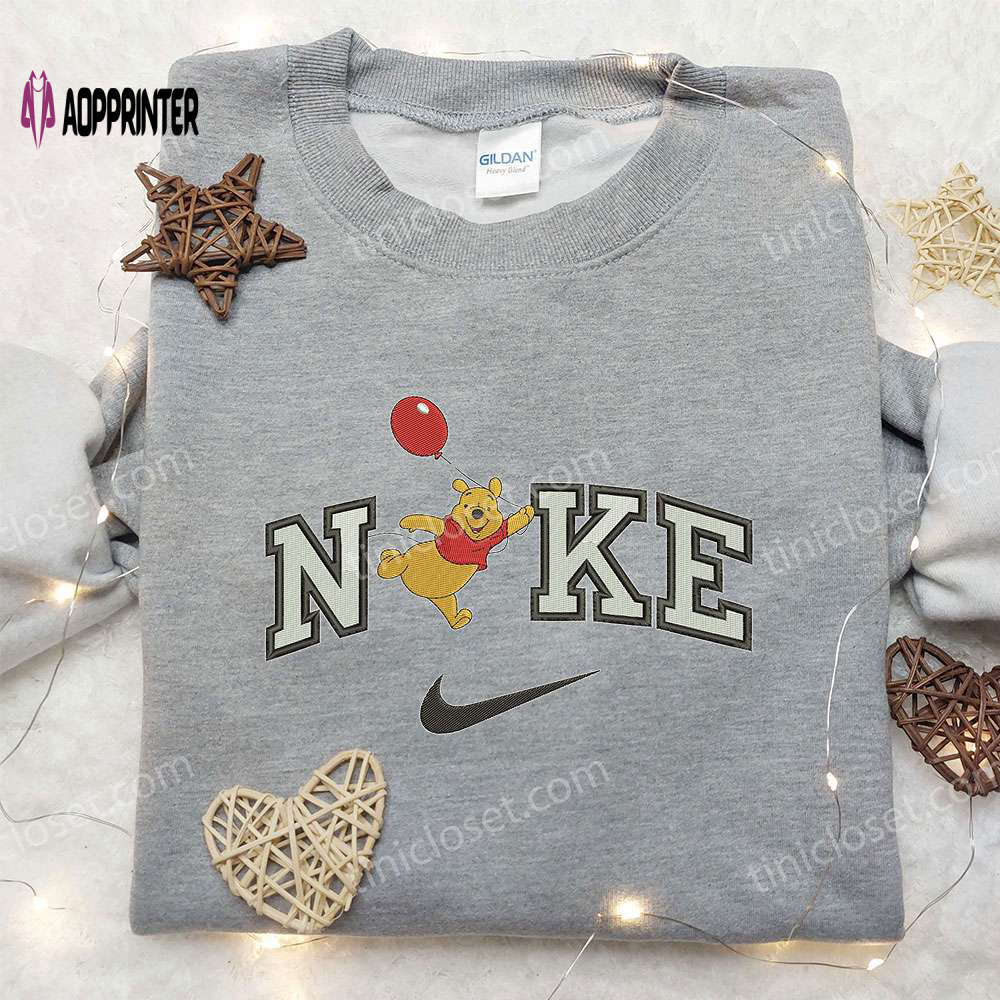 Nike x winnie the pooh balloon embroidered sweatshirt: trendy nike inspired shirt Embroidered Shirt