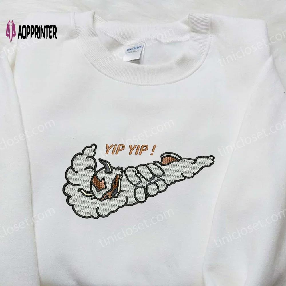 Nike yip yip avatar cartoon embroidered shirt – trendy & unique apparel Embroidered Shirt
