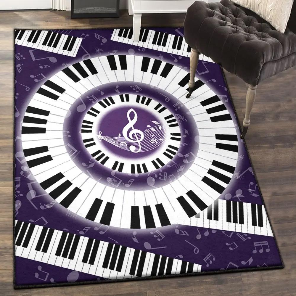 Non shedding area rug, awesome musical notes rug Rectangle Rug