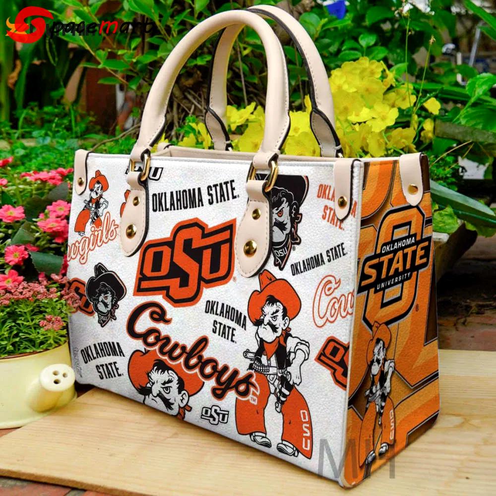Oklahoma state cowboys leather handbag gift for women 4219 Women Leather Hand Bag