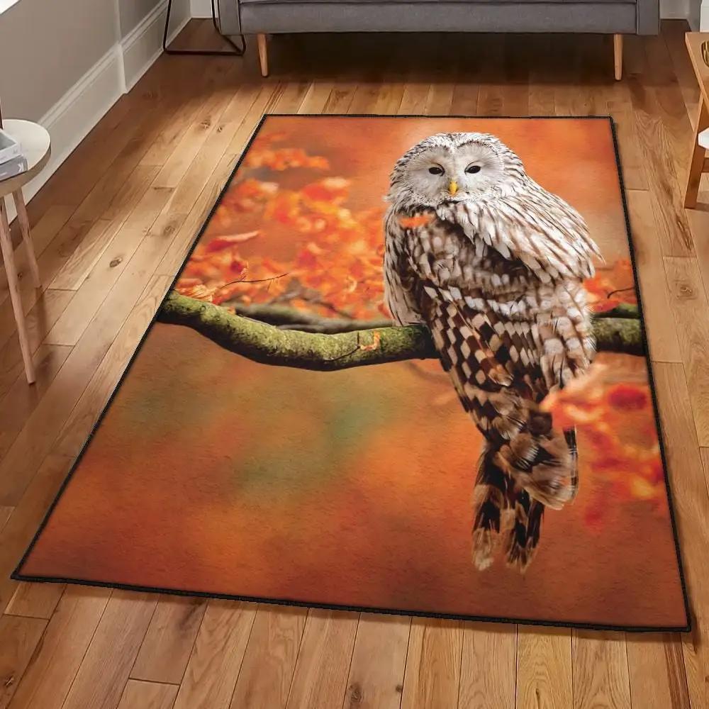Owl art kitchen rugs, owl rug Rectangle Rug