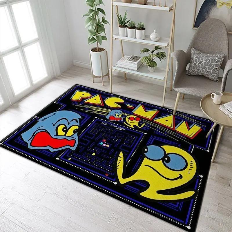 Pac man 3 area rug living room and bed room rug rug regtangle carpet floor decor home decor Rectangle Rug