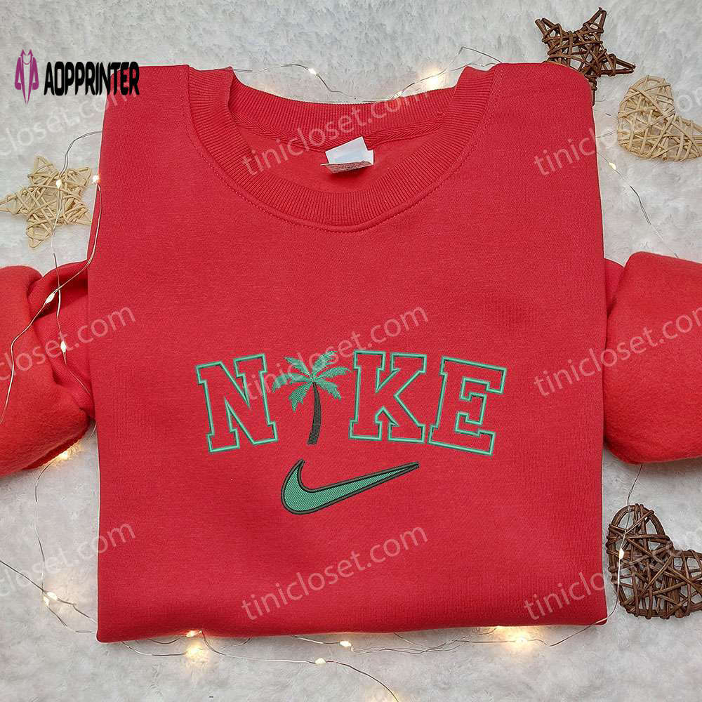 Palm tree x nike embroidered sweatshirt: best nike inspired birthday gift ideas Embroidered Shirt