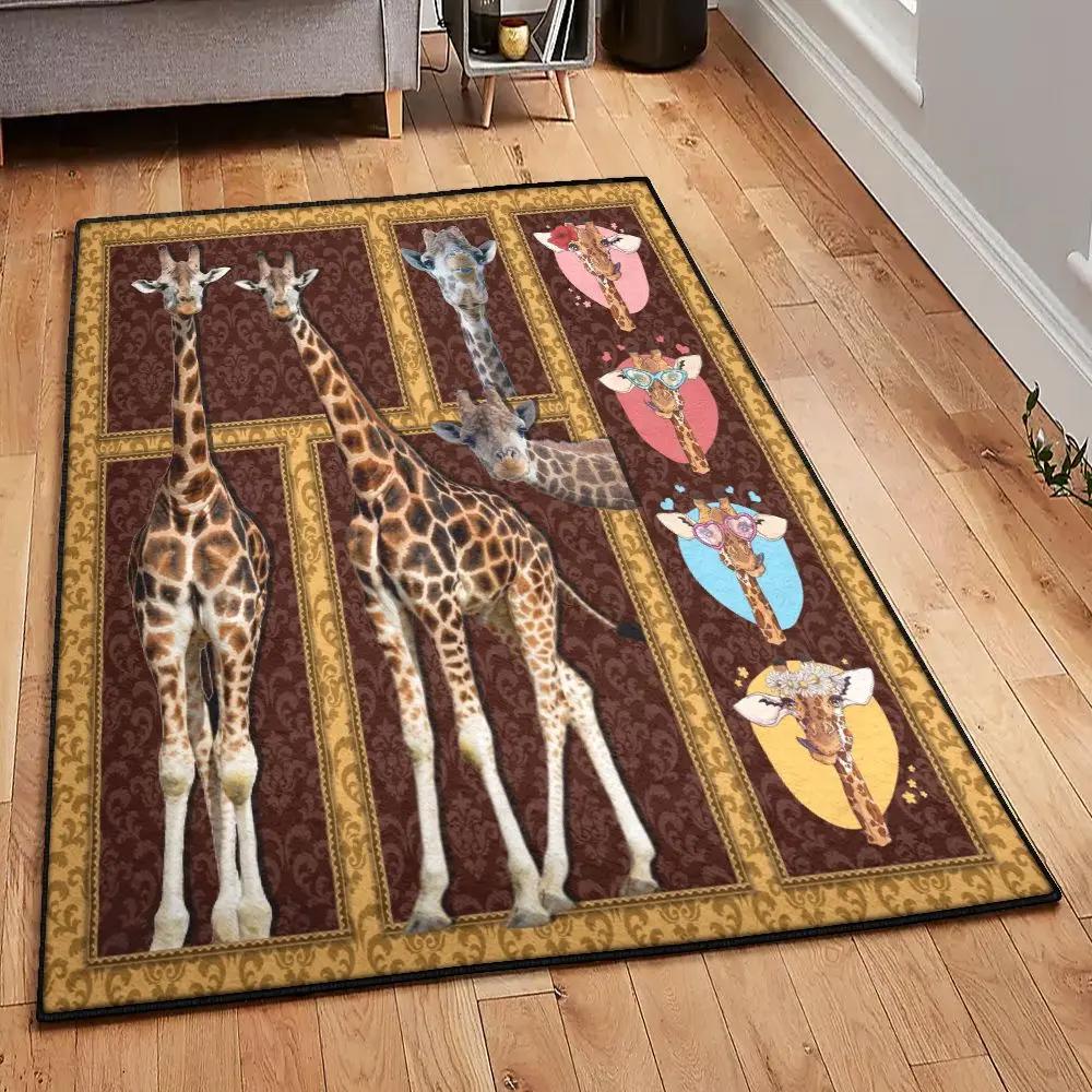 Parent and child washable rugs, giraffe giraffe family rug Rectangle Rug