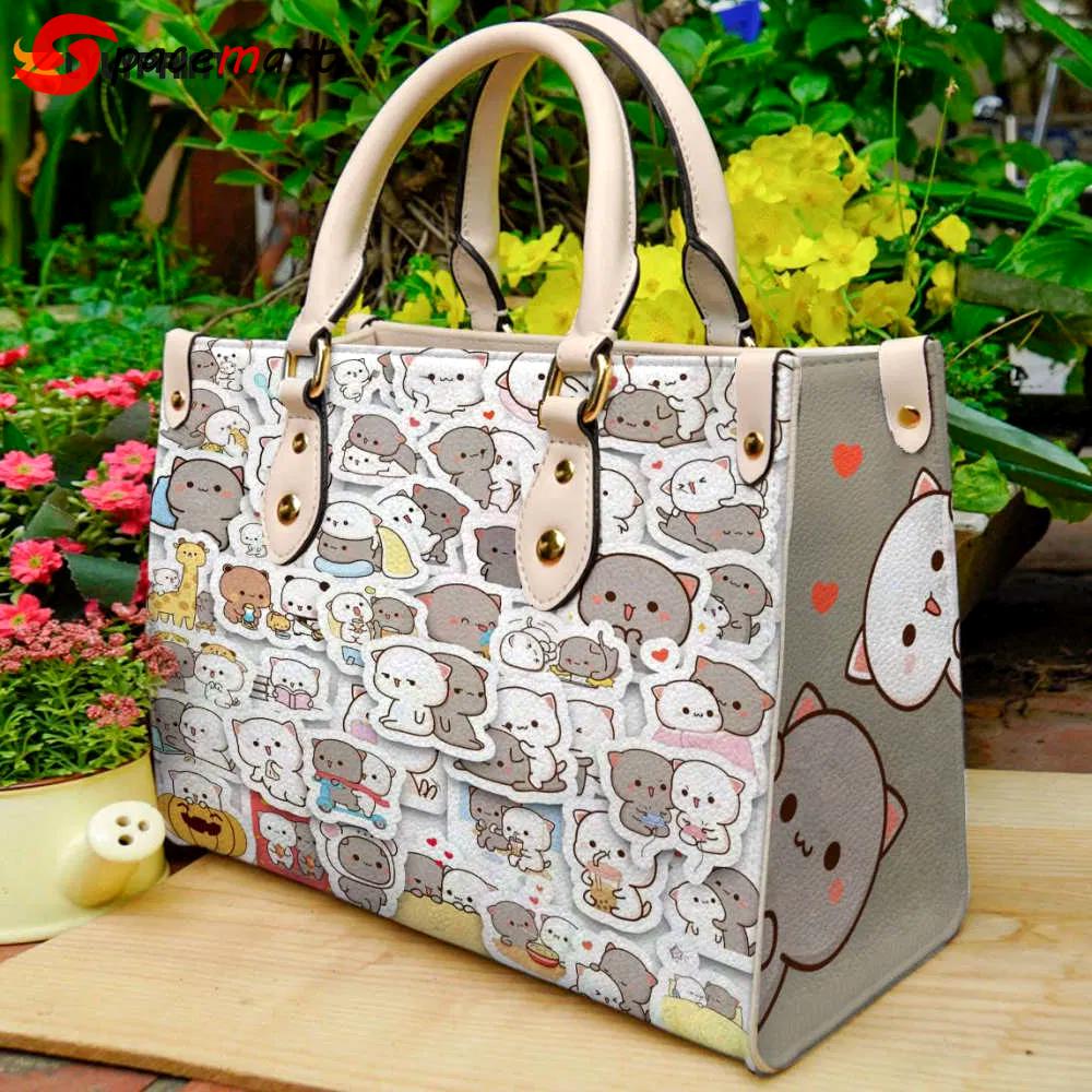 Peach and goma 1 leather handbag gift for women 4619 Women Leather Hand Bag