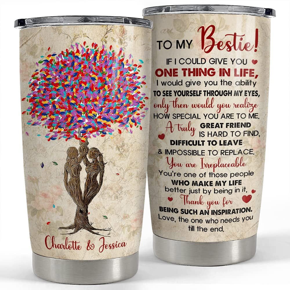 Personalized best friend tumbler bestie tree for sister soulmate girl Personalized Tumbler