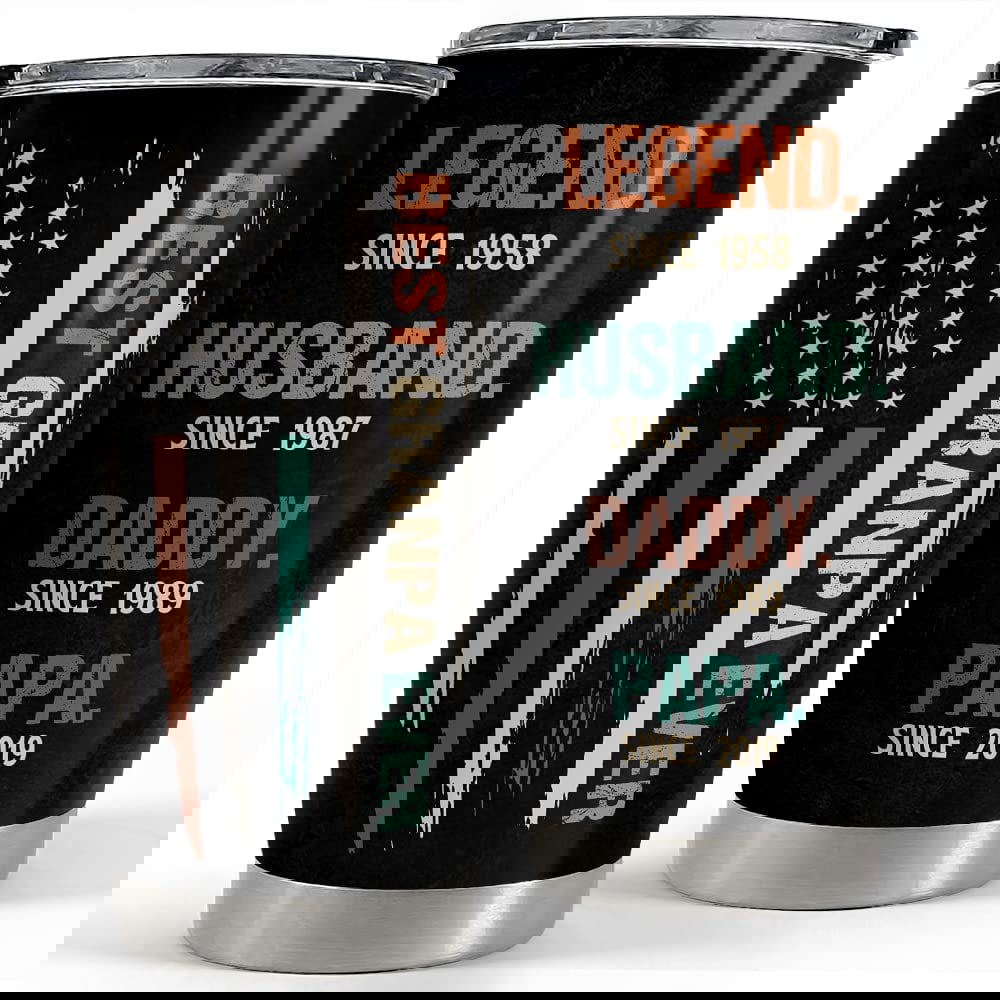 Personalized best grandpa ever tumbler us flag father day gift Personalized Tumbler