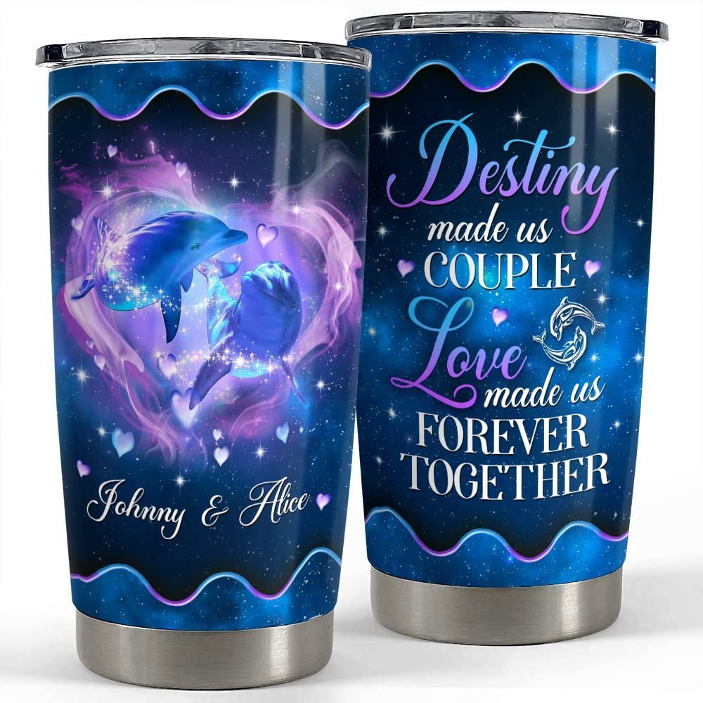 Personalized couple tumbler dolphin ocean love forever husband wife Personalized Tumbler
