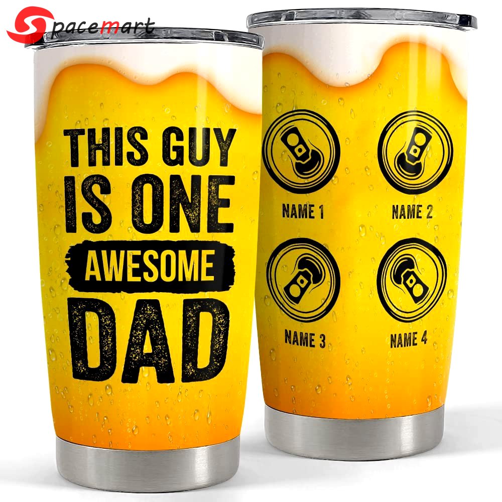 Personalized dad tumbler funny beer awesome dads for father’s day Personalized Tumbler