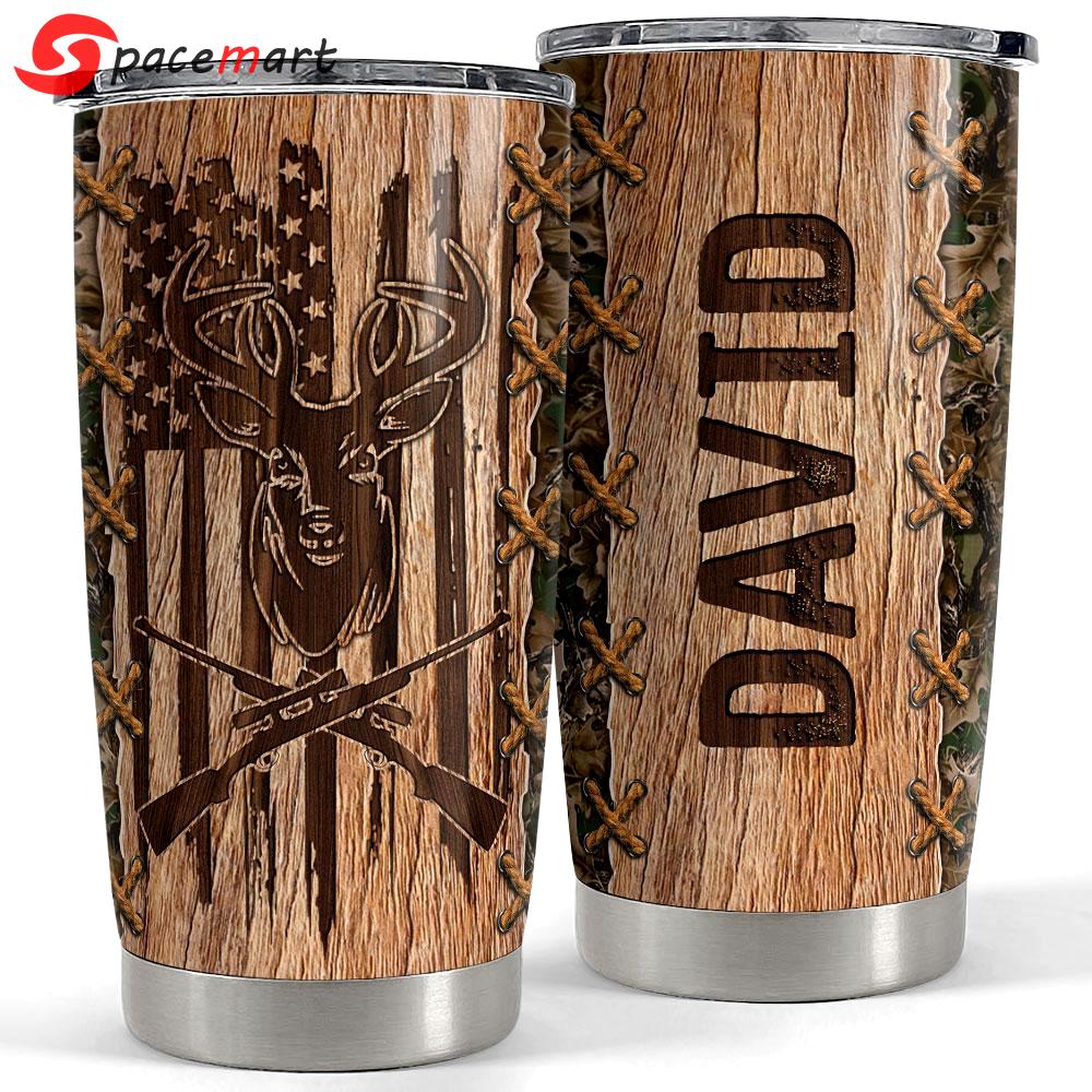 Personalized deer hunting tumbler with customize name Personalized Tumbler
