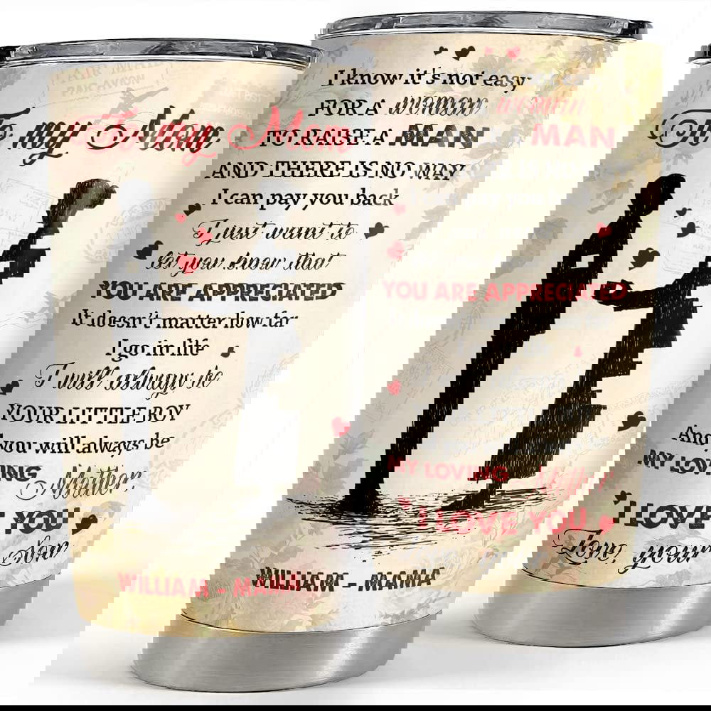 Personalized mom tumbler from son vintage style mother’s day gifts Personalized Tumbler