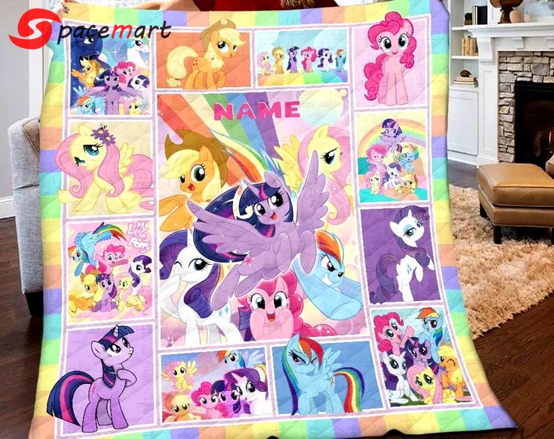 Personalized my little pony fleece blanket custom my little pony blanket my little pony birthday gifts my little pony quilt christmas gifts Quilt Blanket