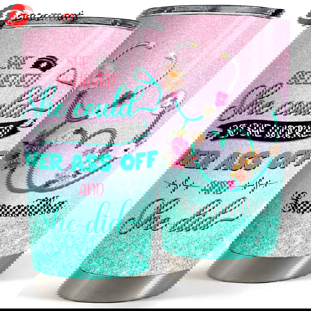 Personalized nurse tumbler coffee scrubs rubber gloves for nurshes Personalized Tumbler