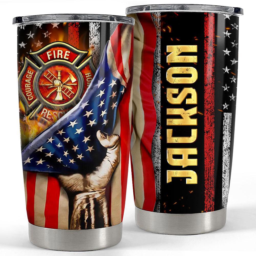 Personalized tumbler for firefighter american fireman Personalized Tumbler