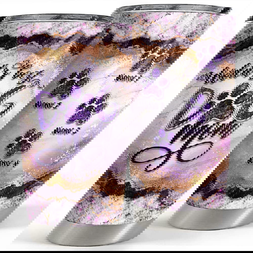 Personalized world’s best dog mom tumbler marble style lover animal Personalized Tumbler