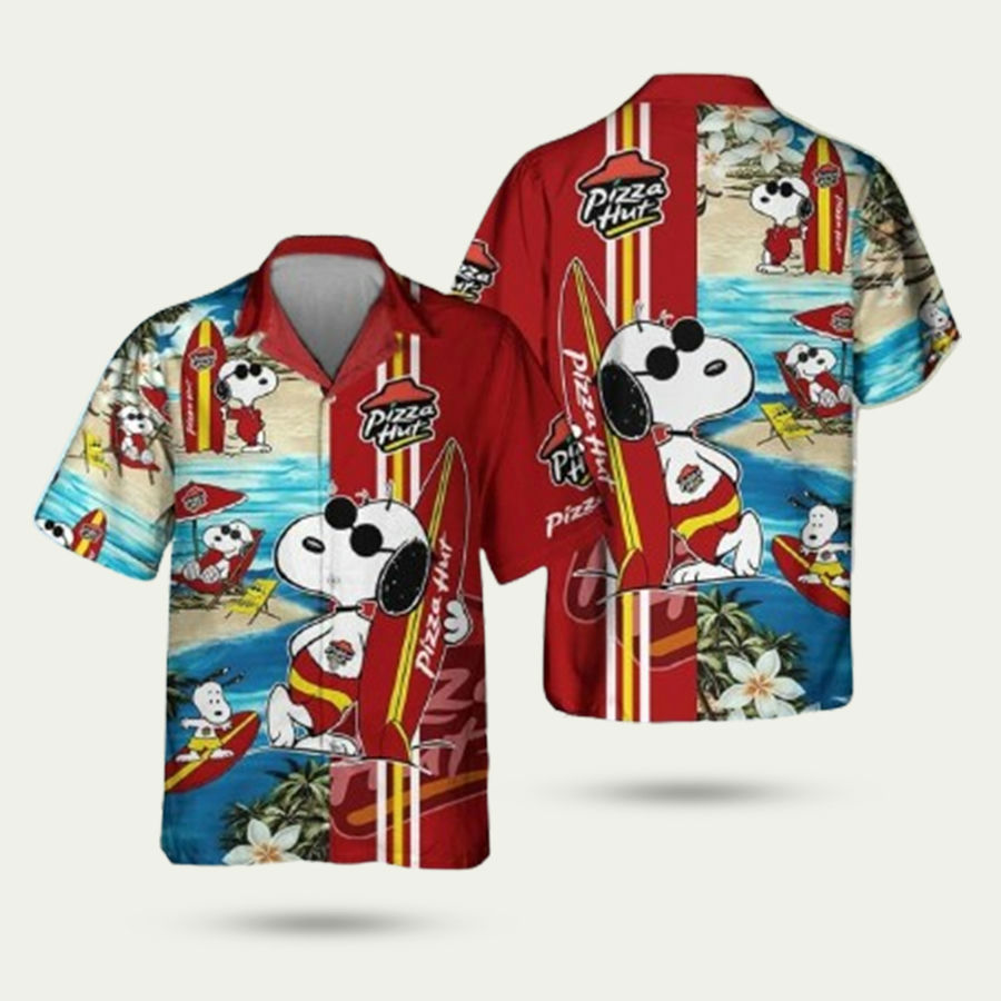 Pizza hut food snoopy beach hawaiian shirt Hawaii Shirt Shorts & Flip Flops
