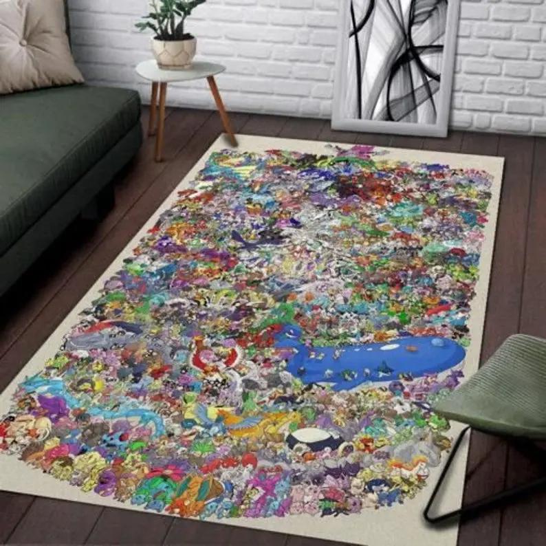 Pokemon gaming area rugs living room carpet floor decor the us decor Rectangle Rug