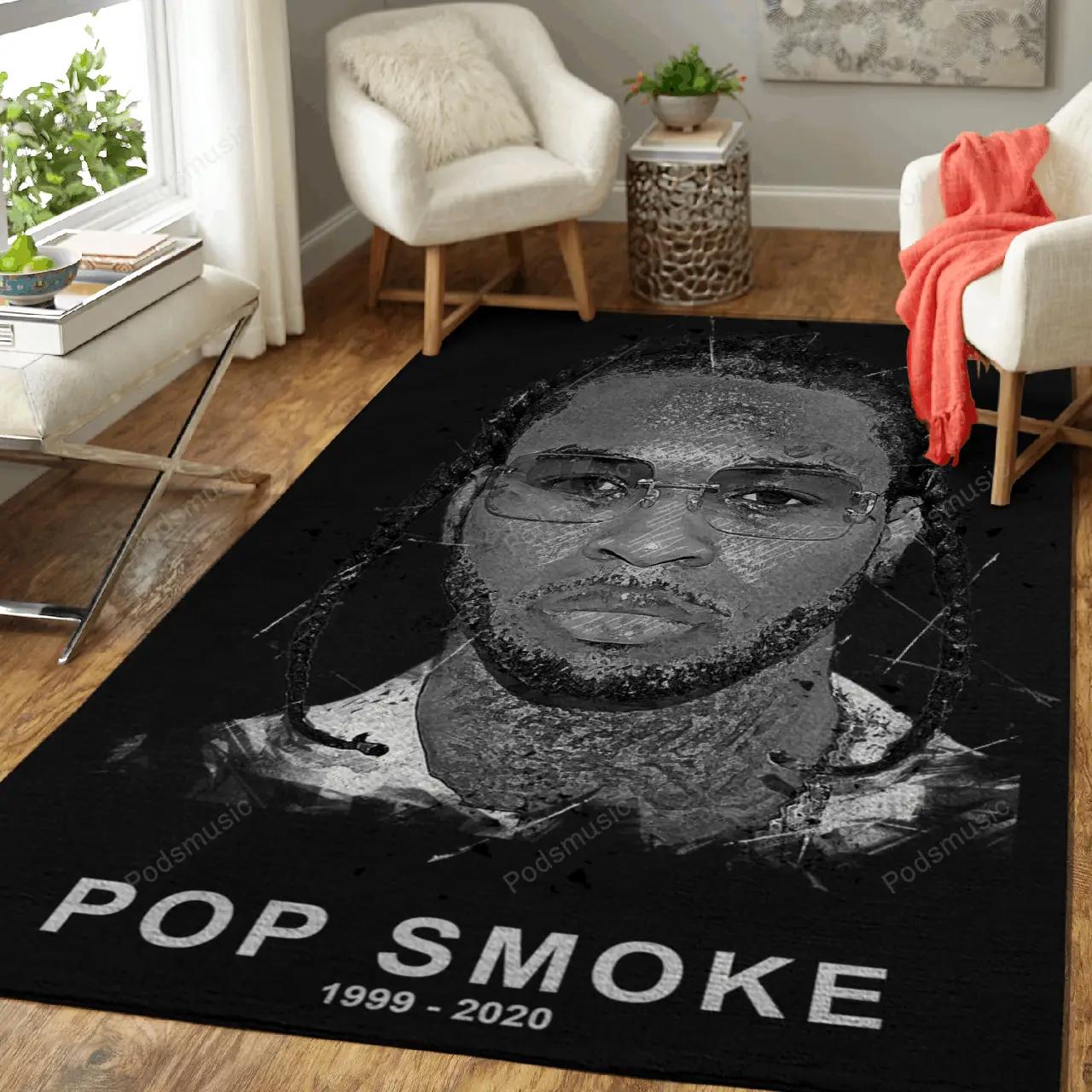 Pop smoke music art for fans area rug living room carpet rug regtangle carpet floor decor home decor v11291 Rectangle Rug