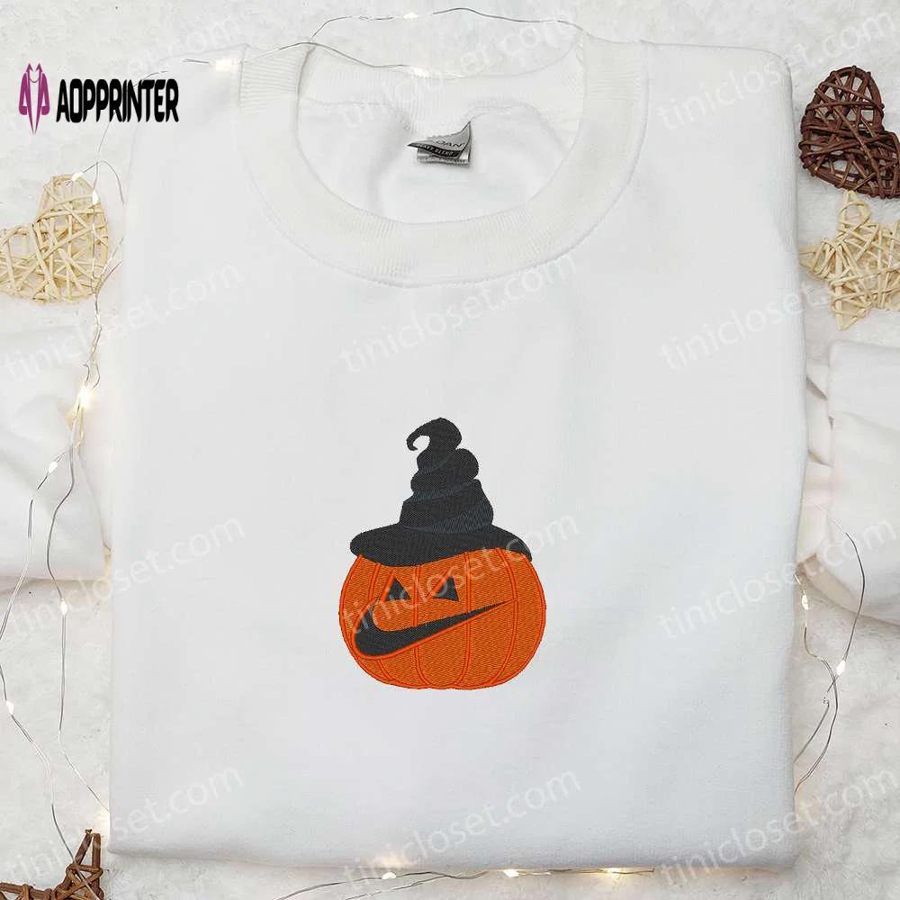 Pumpkin ghost x nike embroidered hoodie & shirt: best halloween gift ideas Embroidered Shirt