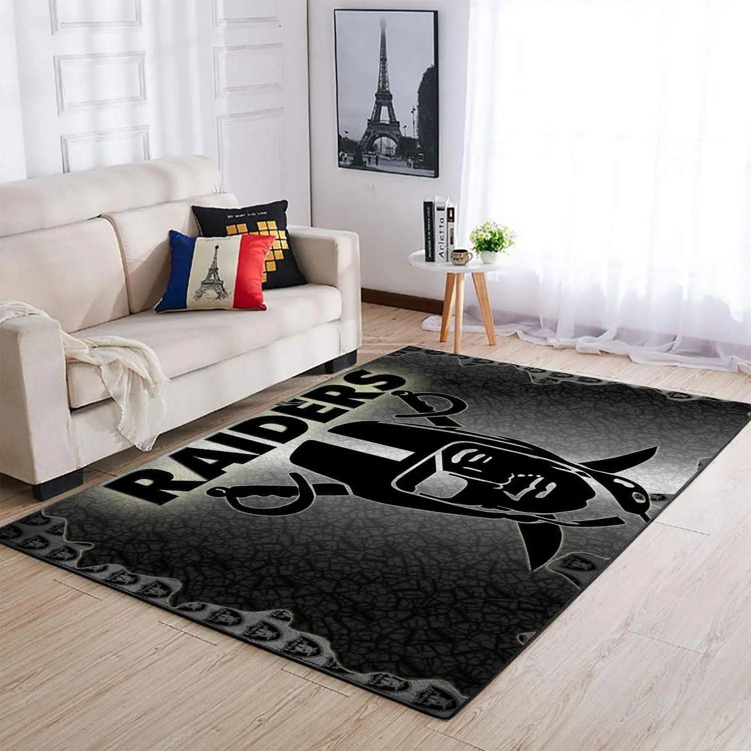 Raiders area rug nfl football team logo carpet living room rugs rug regtangle carpet floor decor home decor v1642 Rectangle Rug