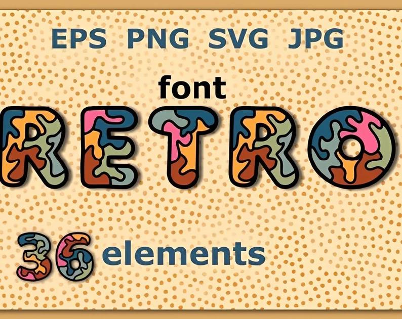 Retro font - retro serif font, elegant font, canva font, modern font, boho font, logo font, groovy font, silhouette font Quilt Blanket
