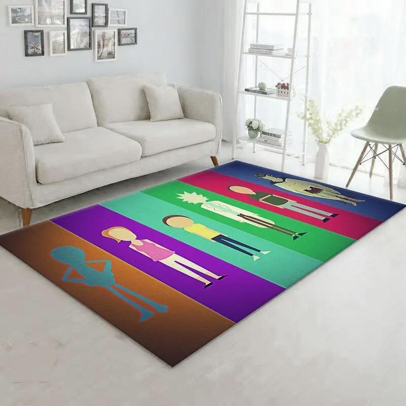 Rick and morty 74 area rug living room and bed room rug rug regtangle carpet floor decor home decor Rectangle Rug
