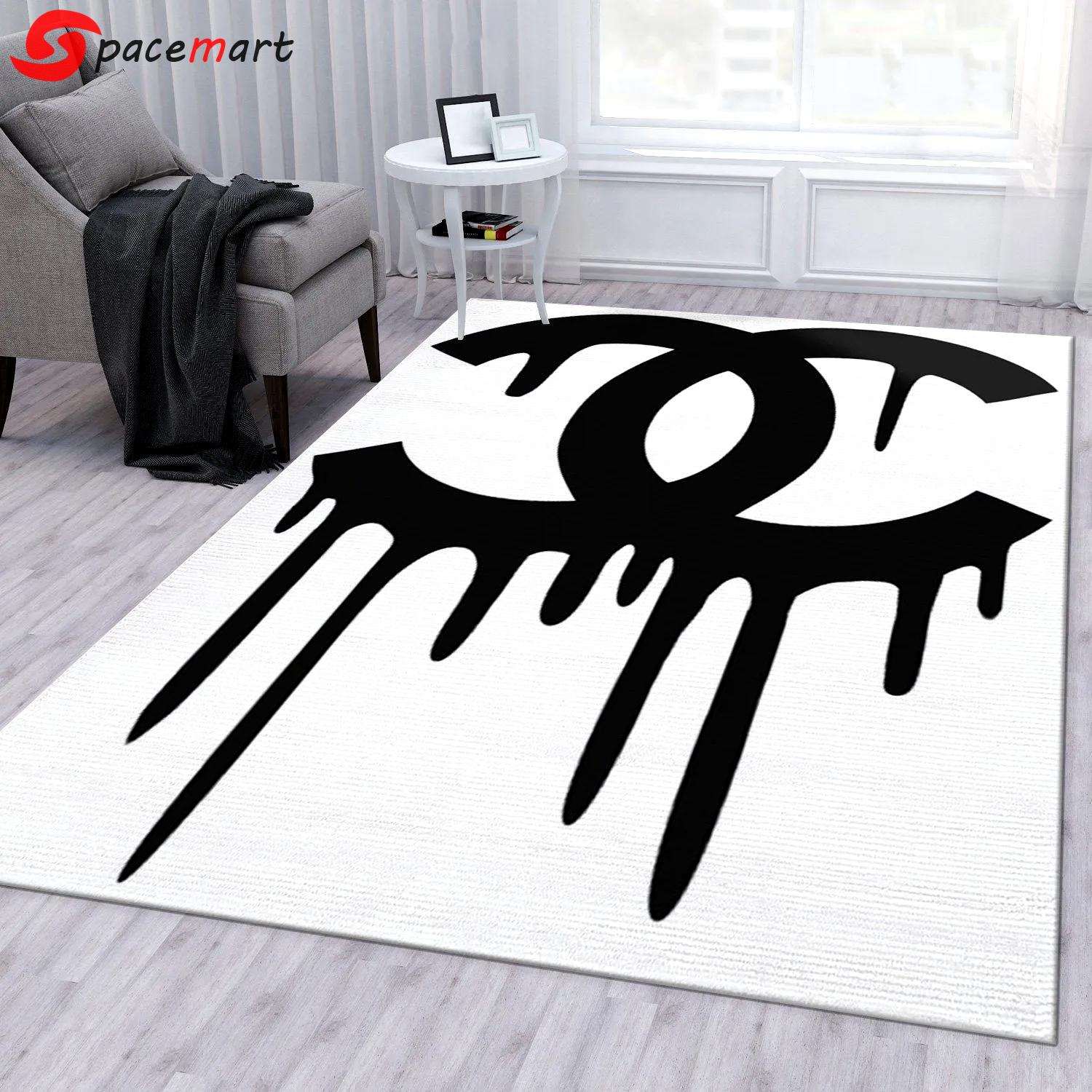 Rugs in living room and bedroom - Chanel area rug for christmas fashion brand rug bedroom rug floor decor home decorations Rectangle Rug
