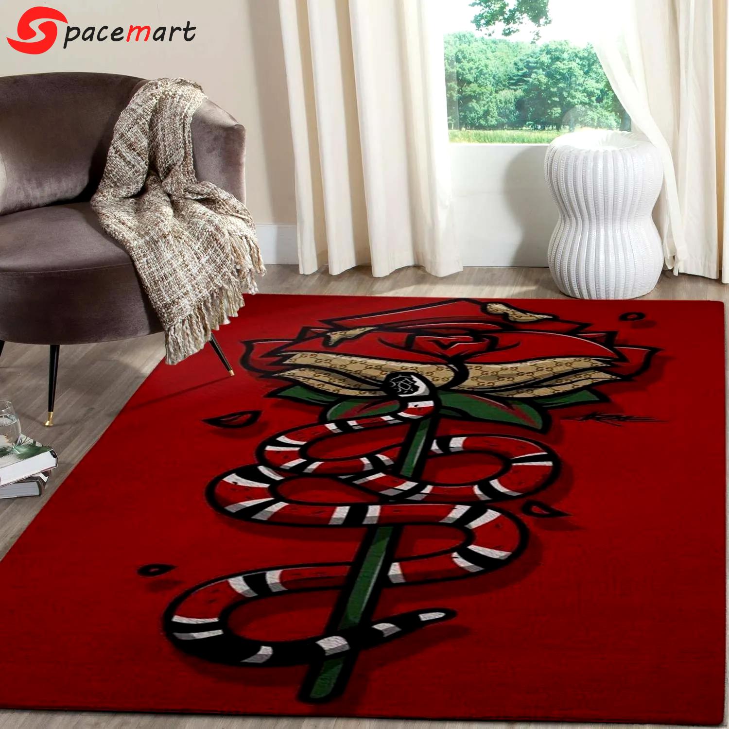 Rugs in living room and bedroom - Gucci red snake luxury area rug for living room bedroom carpet home decorations mat type 1 Rectangle Rug
