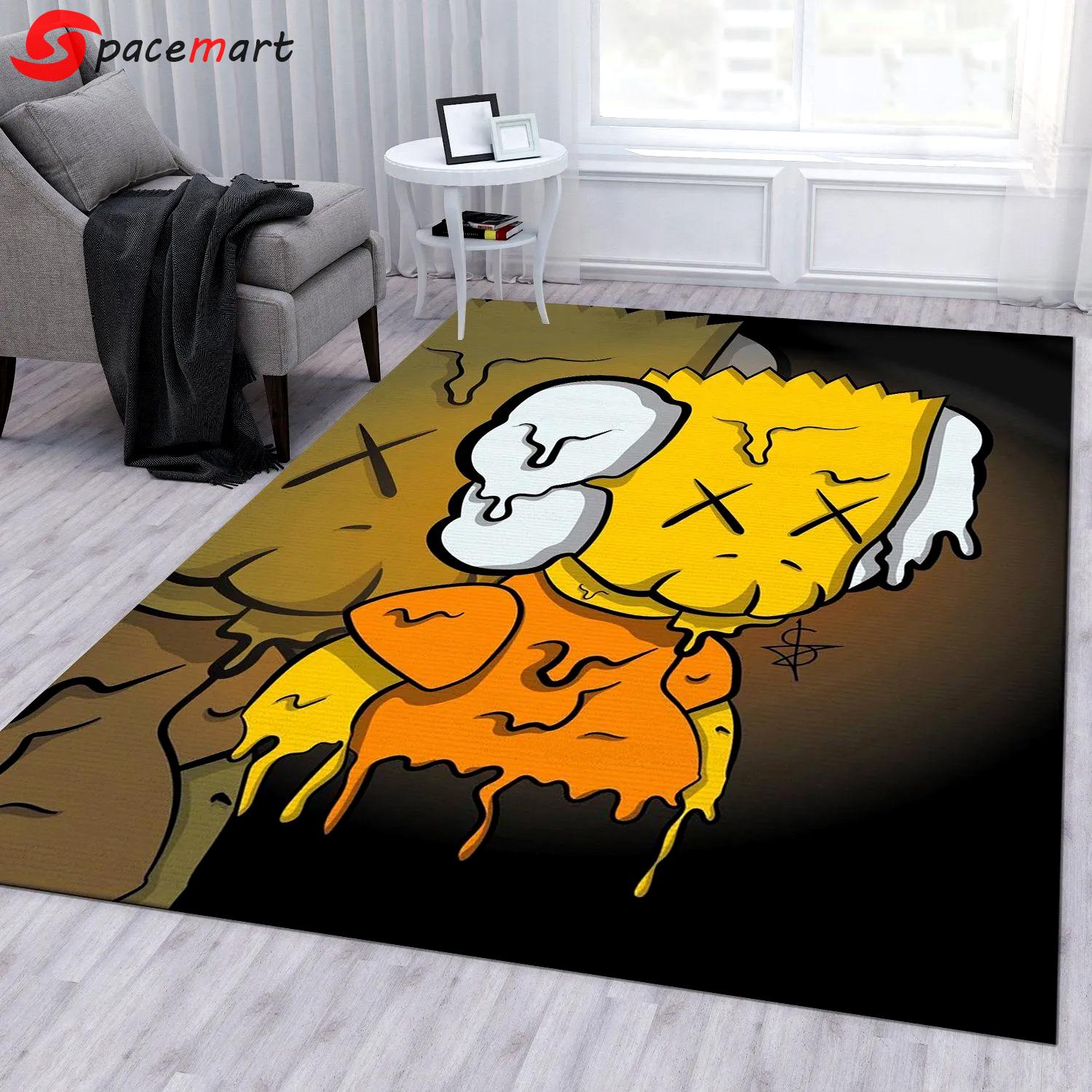Rugs in living room and bedroom - Kaws bart fashion brand area rug for christmas living room rug floor decor home decorations Rectangle Rug