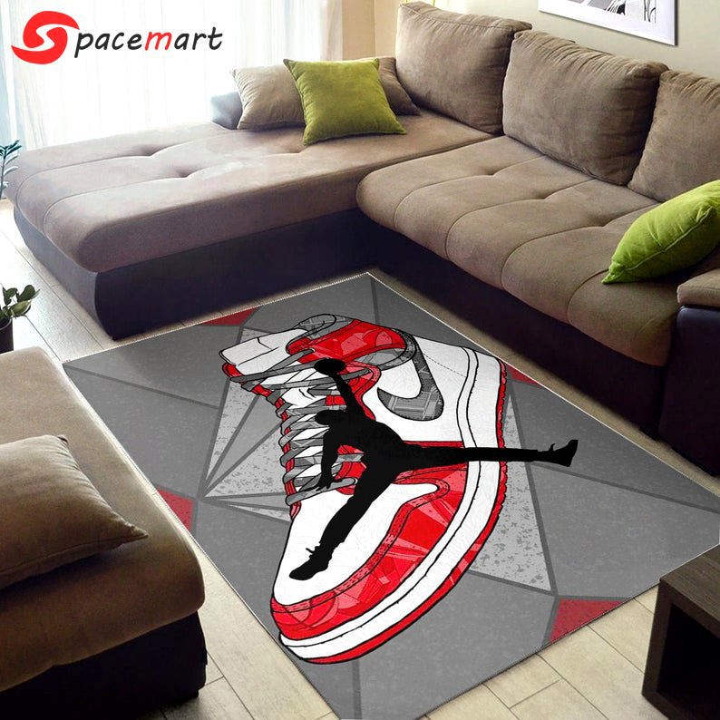 Rugs in living room and bedroom - Nike air jordan gifts sneaker rug home decor - rugs Rectangle Rug