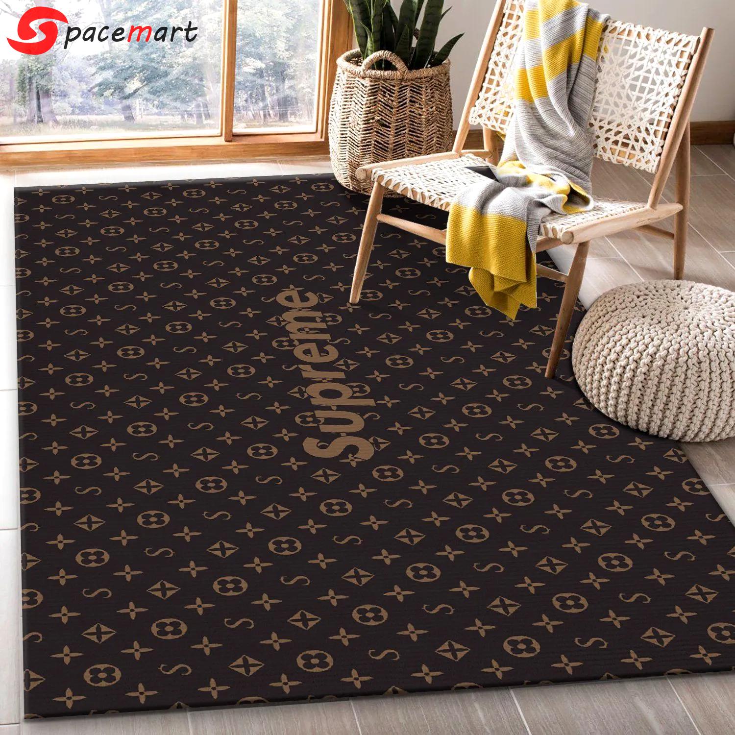Rugs in living room and bedroom - Supereme x louis vuitton ver4 fashion brand area rug bedroom rug christmas gift floor mats keep warm in winter Rectangle Rug