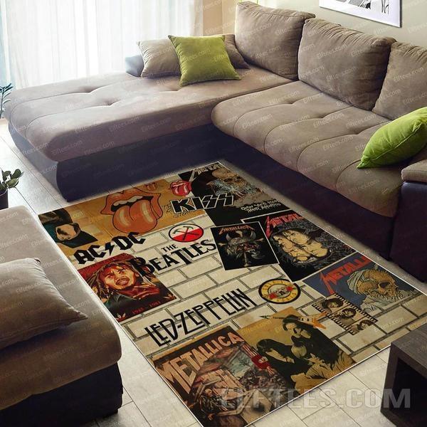 Rugs in living room and bedroom 60s music Rectangle Rug