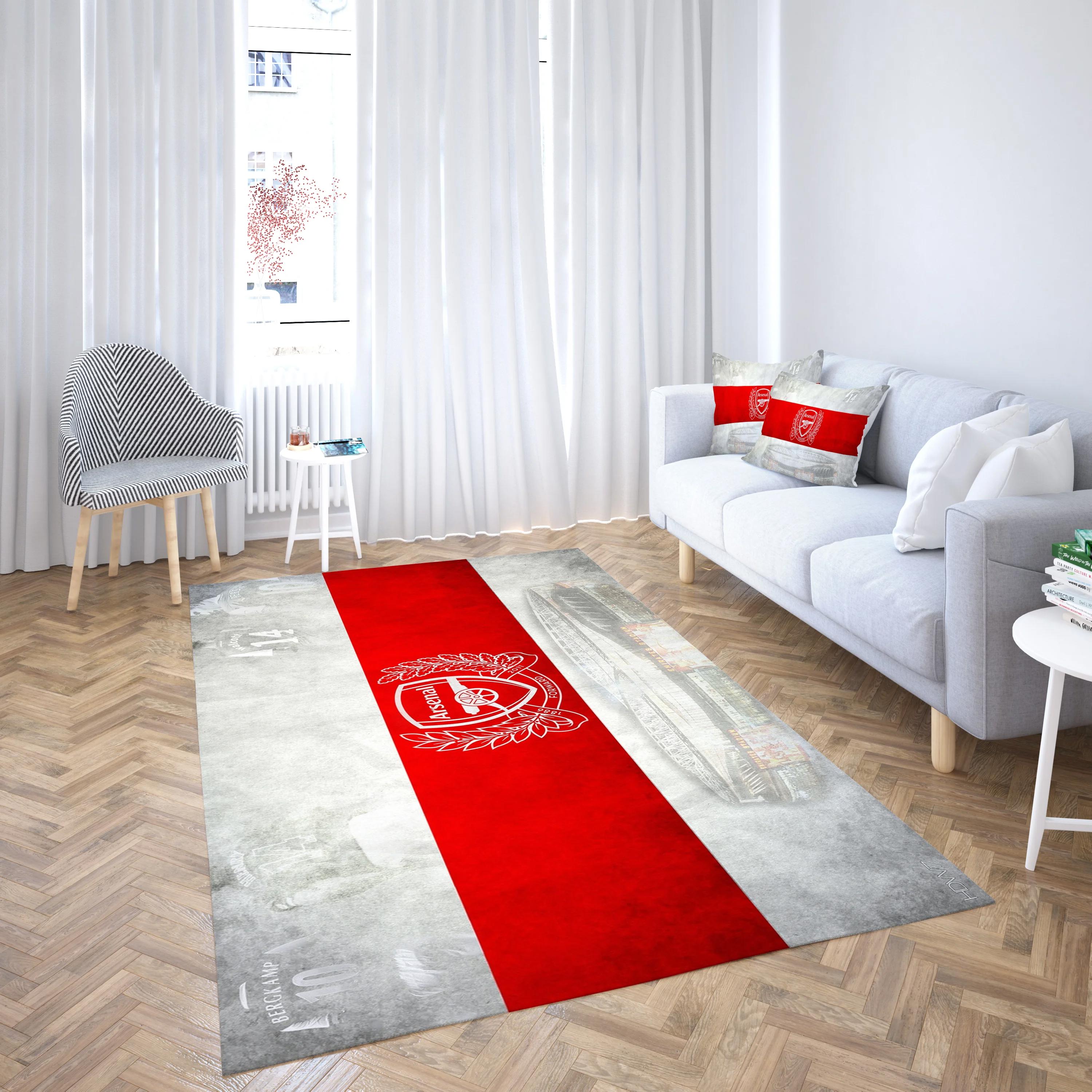 Rugs in living room and bedroom arsenal football club red and white carpet living room area rug Rectangle Rug