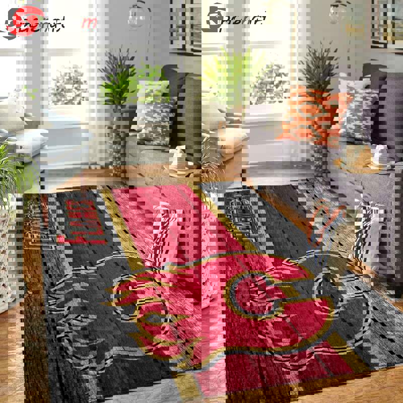 Rugs in living room and bedroom calgary flames Rectangle Rug