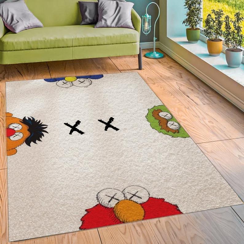 Rugs in living room and bedroom hypebeast x sesame street- hypebeast rug- hypebeast rug home decor- hypebeast rug- rug for living room- shoes rug- living room decor Rectangle Rug